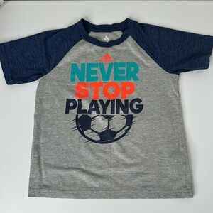 Adidas never stop playing kids tee shirt size 6